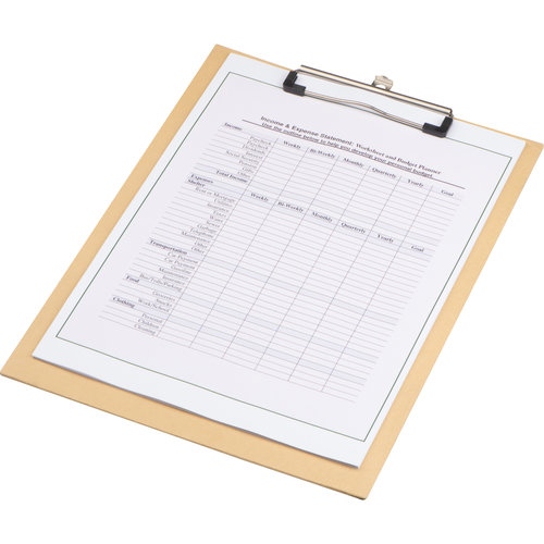Light clipboard with sturdy clip.