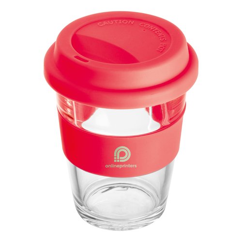 Glass mug with silicon sleeve and lid Jaru 8