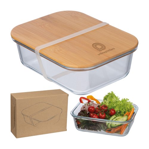 Glass lunchbox with bamboo lid Kisaran 1