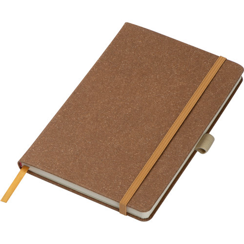 Brown Sukabumi notebook with elastic band.