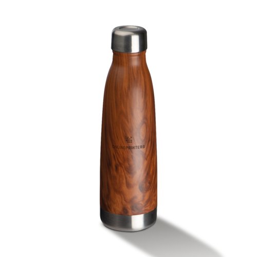 Tampa wood effect stainless steel vacuum flask 1