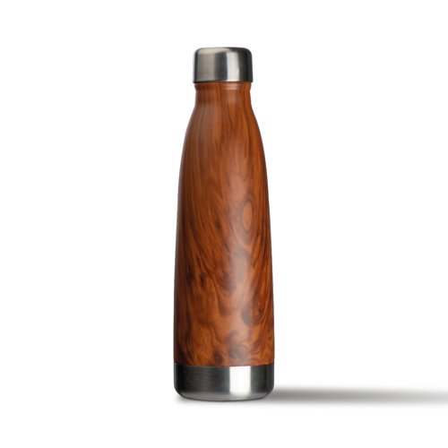 Tampa wood effect stainless steel vacuum flask 2