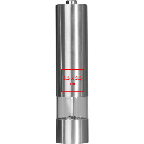 Electric pepper mill made of metal.