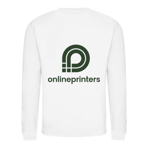 White cotton-blend sweatshirt in a unisex fit.