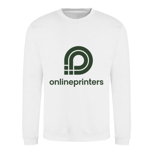 White cotton-blend sweatshirt with a unisex fit.