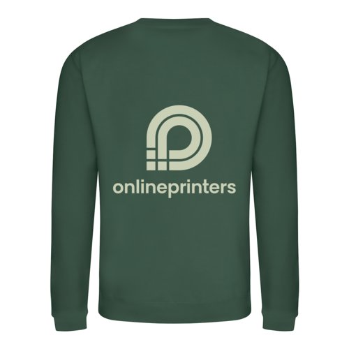Dark green cotton-polyester sweatshirt, unisex fit.