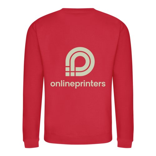 Red unisex sweatshirt in cotton blend with long sleeves.