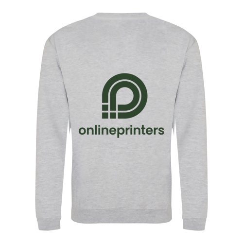 Grey heather cotton-blend sweatshirt, unisex.