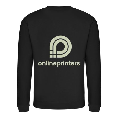 Black cotton-blend sweatshirt, unisex cut.