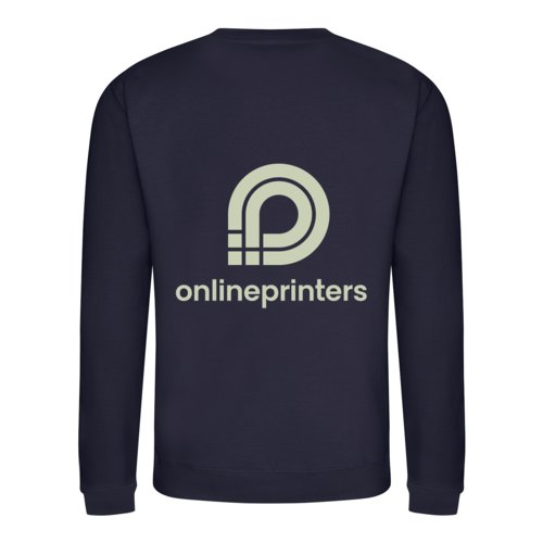 Navy blue unisex sweatshirt in cotton blend with long sleeves.