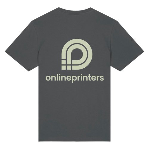 Anthracite organic cotton T-shirt with a unisex cut.