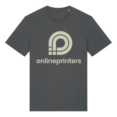 Anthracite organic cotton t-shirt with short sleeves.
