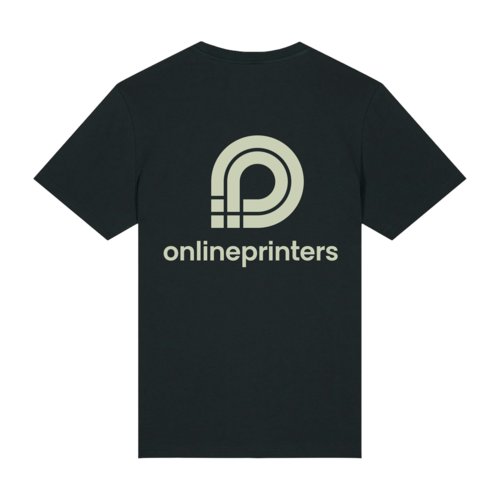 Black organic cotton T-shirt with a unisex cut.