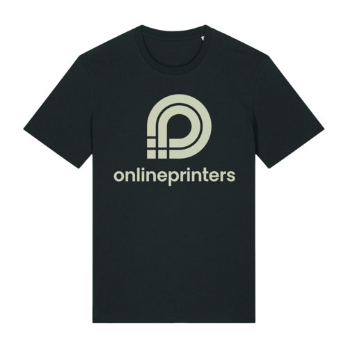 Black organic cotton T-shirt with short sleeves, unisex fit.