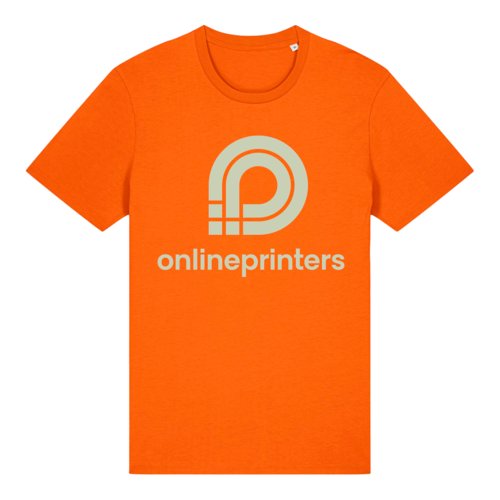 Orange organic cotton T-shirt with short sleeves and crew neck.