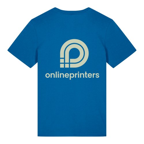 Royal blue organic cotton T-shirt, unisex fit.