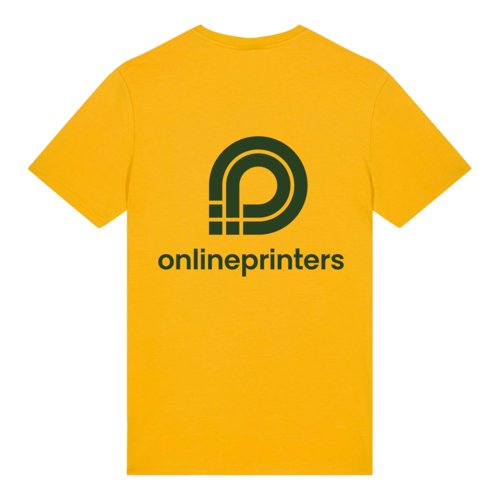 Yellow unisex t-shirt made from organic cotton with short sleeves.