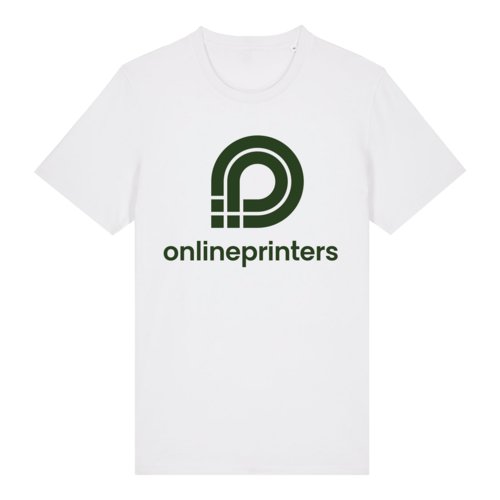 White organic cotton T-shirt with short sleeves.