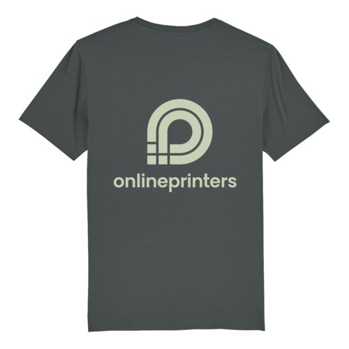 Anthracite unisex t-shirt made of organic cotton with short sleeves.