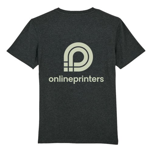 Dark gray heathered organic cotton T-shirt, unisex.