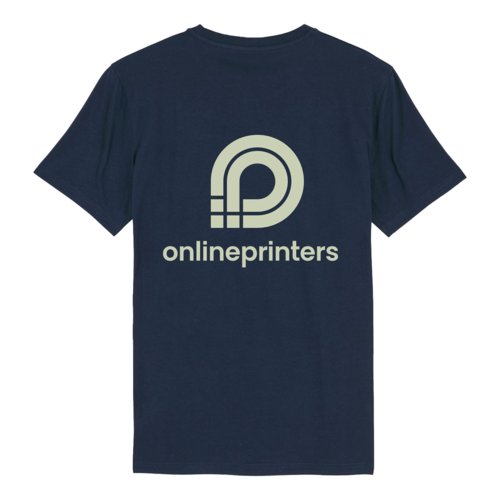 Navy blue unisex T-shirt made of organic cotton with short sleeves.