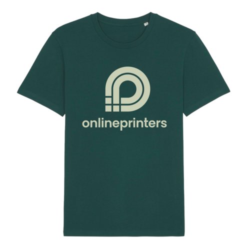 Dark green cotton t-shirt with short sleeves and round neck.