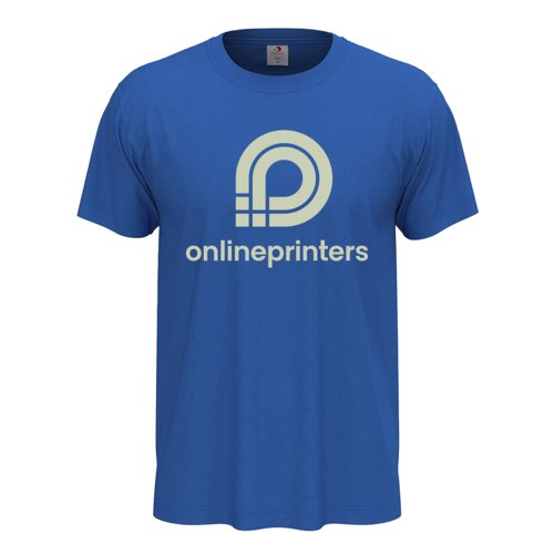 Royal blue cotton t-shirt, unisex fit, with short sleeves.
