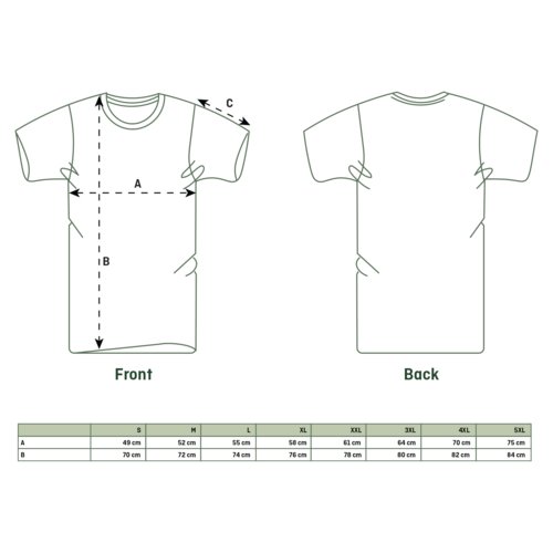 Fabric unisex T-shirt with short sleeves.