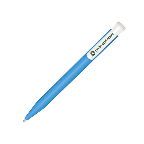 Blue Bio-Plastic Ballpoint Pen with Clip.