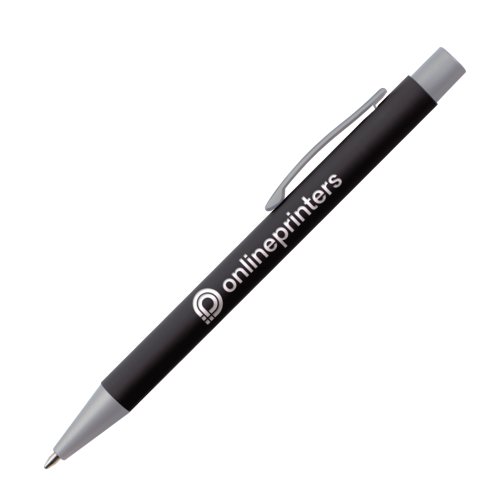 Black plastic ballpoint pen with clip.