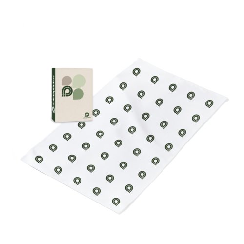 White microfiber sports towel, absorbent and quick-drying.