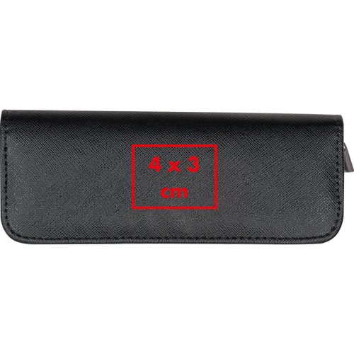 Black pencil case with zipper.