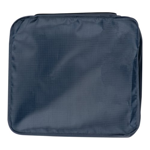 Dark blue textile travel set, 4-piece.