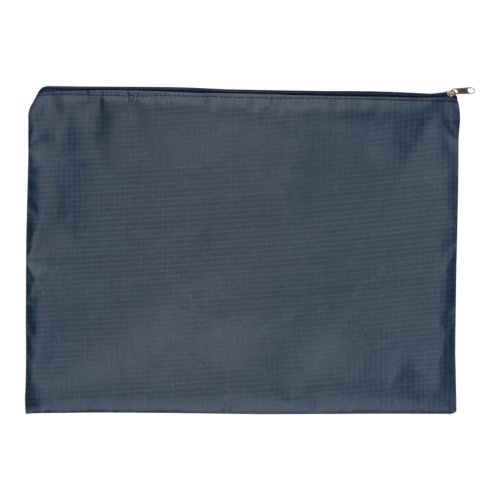 Dark blue fabric travel set, 4-piece with zipper.