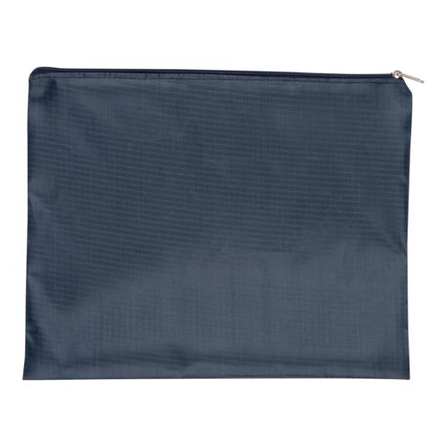 Dark blue textile travel set, four pieces, with zipper.