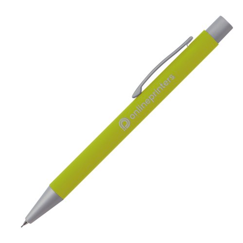 Apple green mechanical pencil with clip and lead.
