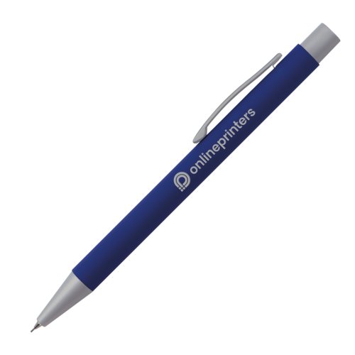 Blue mechanical pencil with clip.