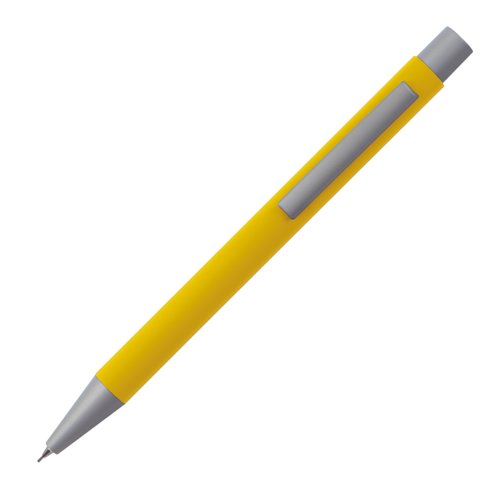 Yellow plastic mechanical pencil with clip.