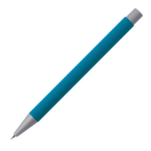 Light blue plastic mechanical pencil with eraser.