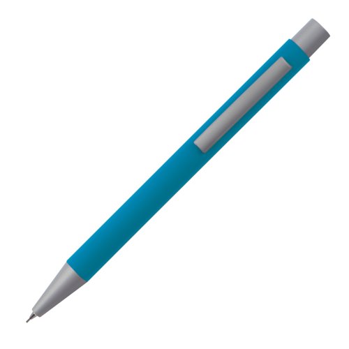 Light blue plastic mechanical pencil with clip.