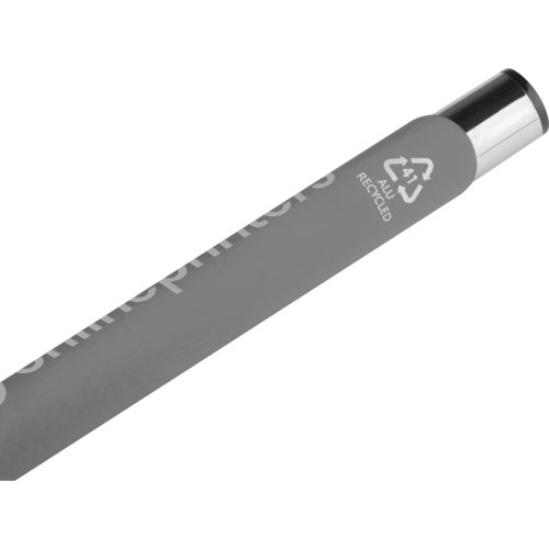 Anthracite gel pen with metal elements.