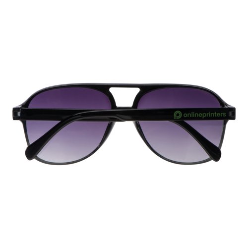 Black plastic sunglasses in aviator style.