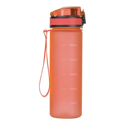 Orange Tritan water bottle with carrying loop.