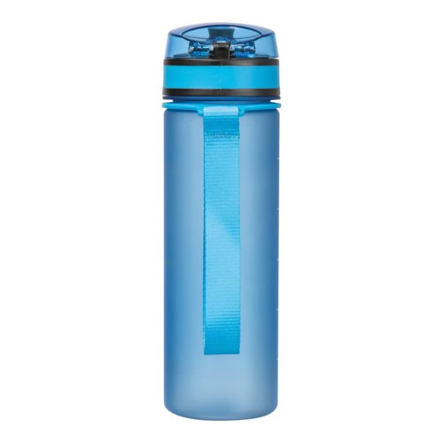 Light blue Tritan water bottle with carrying loop.