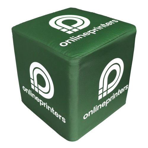 Green fabric seat cube.