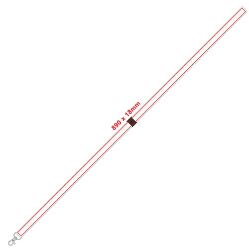 Light polyester lanyard with a carabiner hook.