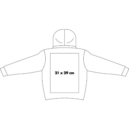 Cotton blend hoodie with hood and kangaroo pocket.