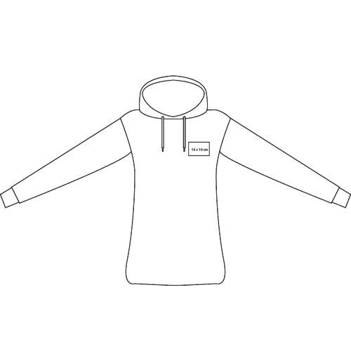 Cotton hoodie for women with hood and drawstring.