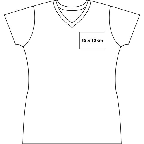 White cotton V-neck T-shirt for women.