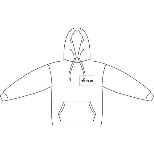 Cotton hoodie for men with drawstring and pouch pocket.